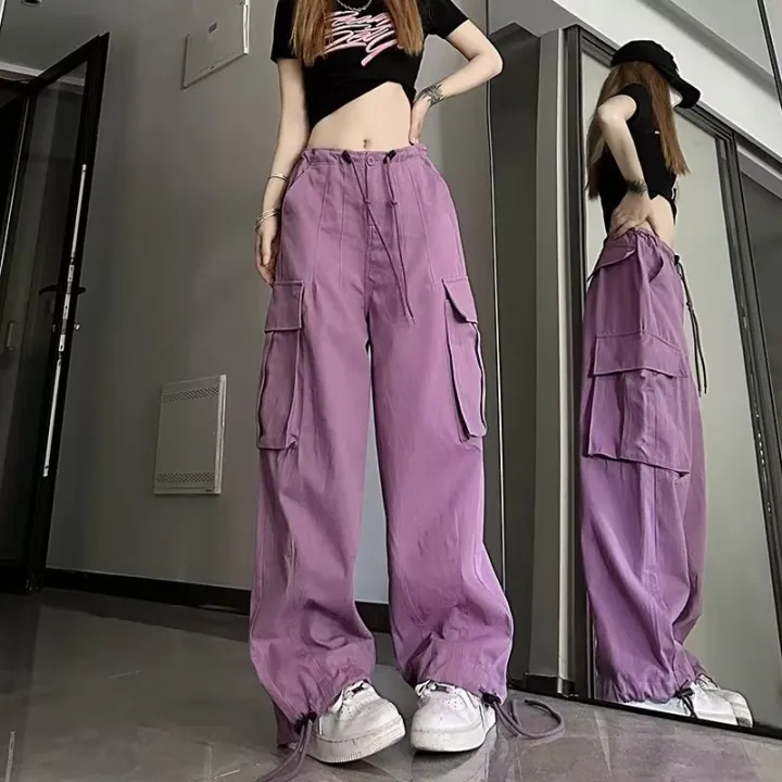 Fashion Men Purple Joggers Pants Mens Pockets Streetwear Cargo Pants Male  Hip Hop Track Pants Korean Fashions Overalls | Jumia Nigeria