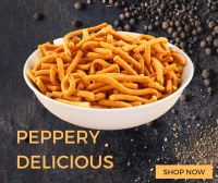 Madras Famous Pepper Sev..Fresh Traditional South Indian Snacks..Tasty Home Style Crispy Peppery Kara Sev 400gms