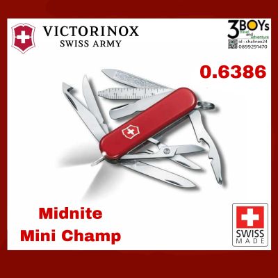 มีด Victorinox รุ่น Midnite Mini Champ แชมป์เปี้ยนตัวเล็ก 17 ฟังก์ชั่น มีไฟ LED และปากกา 0.6386