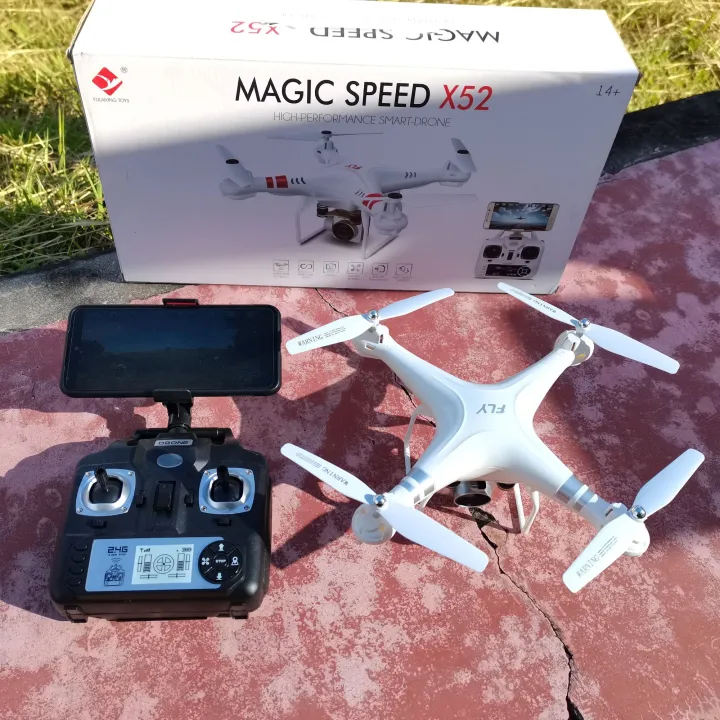 โดรนบังคับ วิทยุ รุ่น X52 DRONE ระบบล็อค ความสูง และ บิน กลับ อัตโนมัติ
