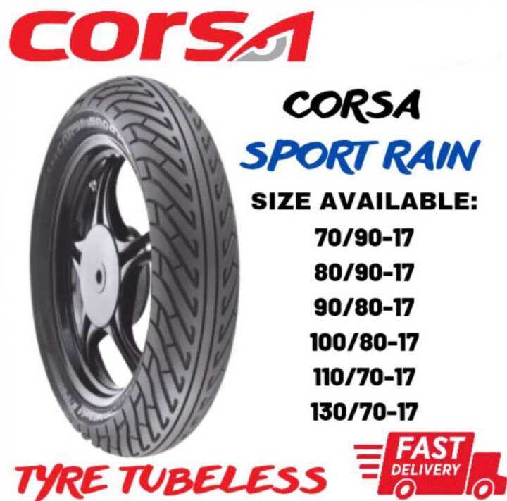 100 ORIGINAL CORSA SPORT RAIN TYRE TAYAR TIRE TUBELESS CORSA HUJAN