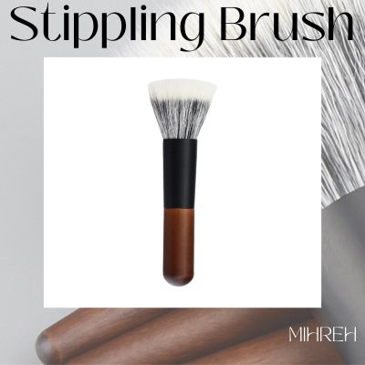 [2106] (พร้อมส่ง) Stippling Brush ด้ามไม้ แปรงแต่งหน้าสารพัดประโยชน์