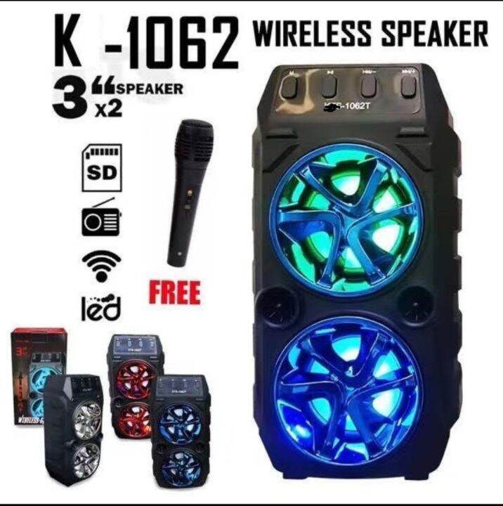 WIRELESS SPEAKER K1062 3" FREE MIC Lazada PH