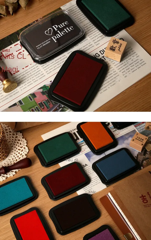 12 Colors Vintage Solid Color Large Size Ink Pad for Stamp DIY