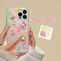 Wansheng domimide เคสโทรศัพท์มือถือลายภาพสีน้ำมันลายกระต่ายสามมิติสำหรับสาวๆ iphone14promax iPhone 13เคสนิ่มซิลิโคนสองชั้นกันตกไอเดียสร้างสรรค์แบบใหม่สำหรับผู้หญิง14Pro 12น่ารัก14PM