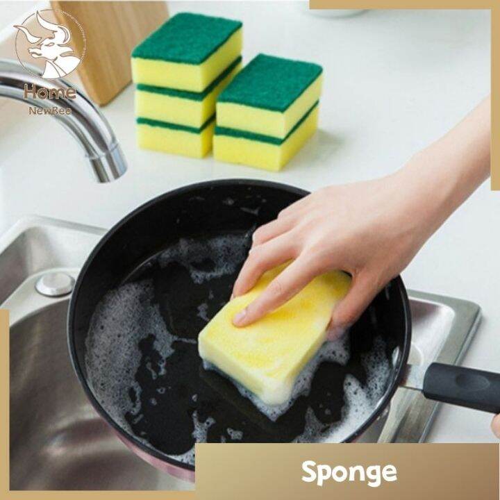 Homenb High Density Sponge Wipe Decontamination Double Sided Cleaning Dishwashing Sponge 6524