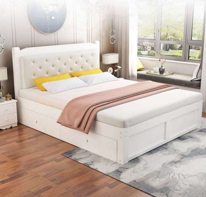 Solid Wooden Bed Direct Sales 1.8 M Modern Minimalist Double Bed 1.5 M