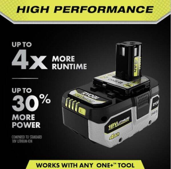Ryobi PBP004 18V HP (HIGH PERFORMANCE) LithiumIon 4.0 Ah Compact