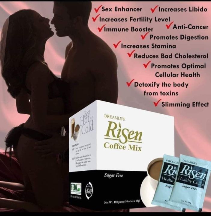 Risen Healthy Coffee All Natural And Organic Ingredients 10 Sachets Per Box Natural Sex 5300