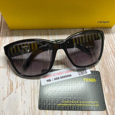 แว่นตากันแดด FENDI ของแท้100% รุ่น FS5308A 001- Black/Yellow รับประกันศูนย์1ปี