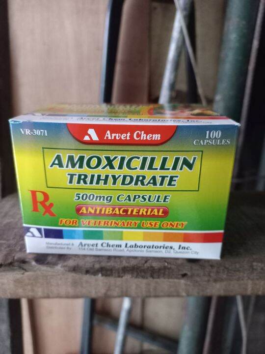 AMOX 500 ANTIBACTERIAL FOR VETERENARY USE ONLY SOLD PER BOX 100 CAPSULE ...