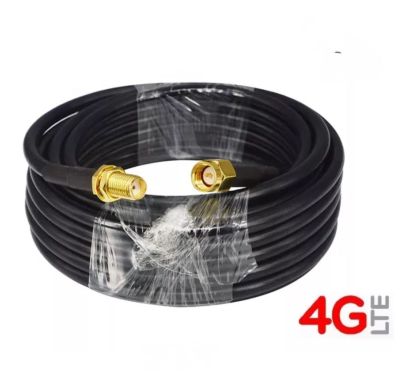 15 เมตร RG58 Low Loss For 4G ,WiFi Router Antenna Extension Cable RP-SMA Male to female 15M