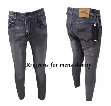 Grey Pants Super Skinny Stretch Denim Pants for Mens