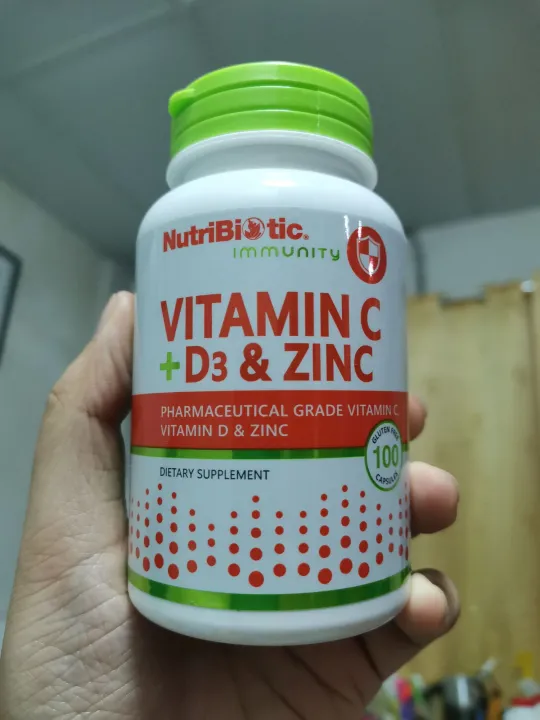 Nutribiotic Immunity, Vitamin C + D3 & Zinc, 100 Capsules (EXP2024) Lazada PH