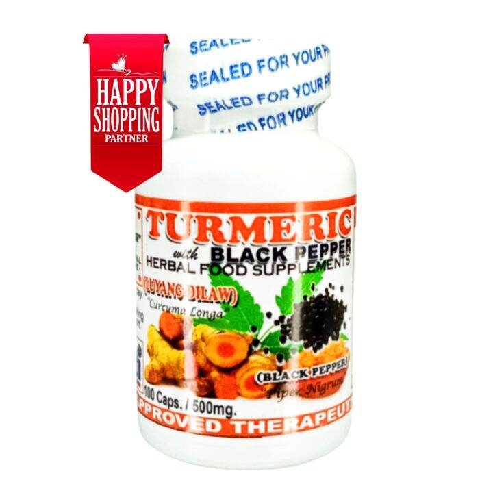 Turmeric with Black Pepper Capsule Herbal Food Supplement 100 Capsules X 500mg Lazada PH