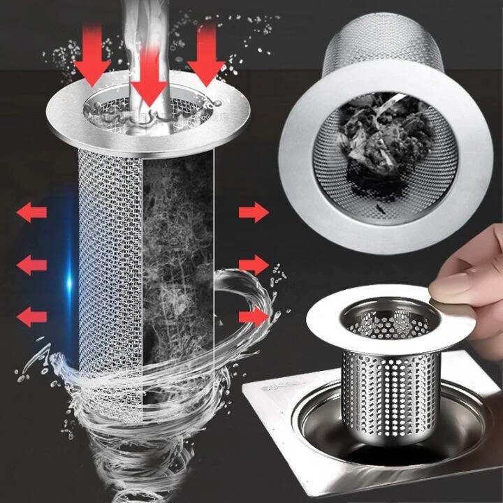 Multifunction Floor Drain Filter Mesh Stainless Steel Kitchen Sink Anti