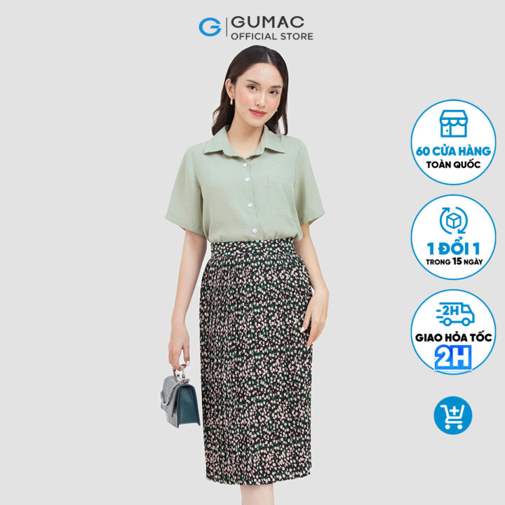 Đầm nữ thời trang GUMAC màu đen dáng chữ A phối cổ vest