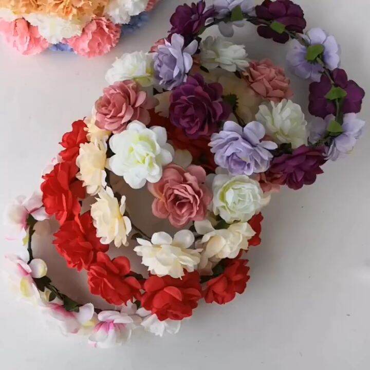 【COD&Ready Stock】Hot Crown Floral Women Wedding Wreath Headband Flower