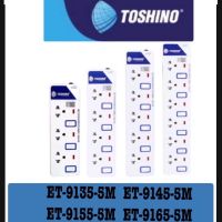 TOSHINO ปลั๊กไฟ3/4/5/6ช่องสายยาว5เมตร (แถมฟรีปลั๊กแปลงขา1ตัว)