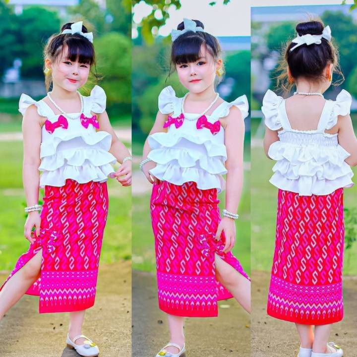 ing-ชุดไทยเด็กผู้หญิง-ชุดไทยประยุกต์-ชุดไทยเด็ก-กระโปรงลายไทย