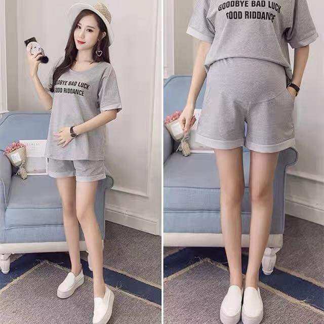 Maternity Two Piece Set Short/Maternity Suit Pregnant Loose Casual