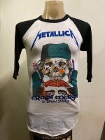 เสื้อวง แขนสามส่วน Metallica สไตล์วินเทจ