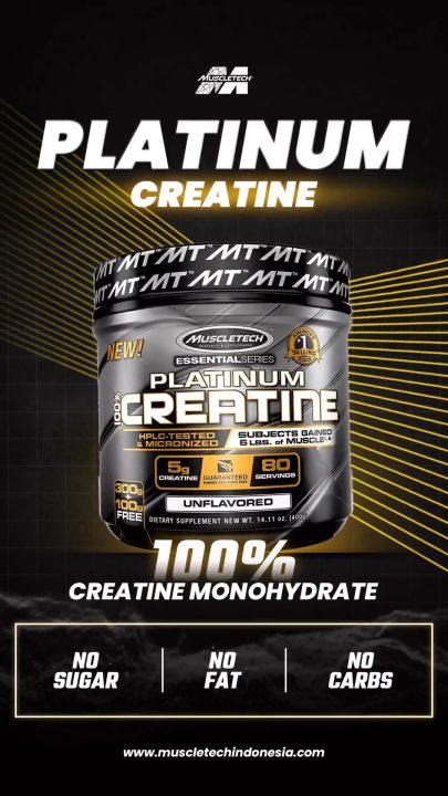 Muscletech Platinum Creatine Monohydrate 400 Gram Susu Suplemen Fitness ...