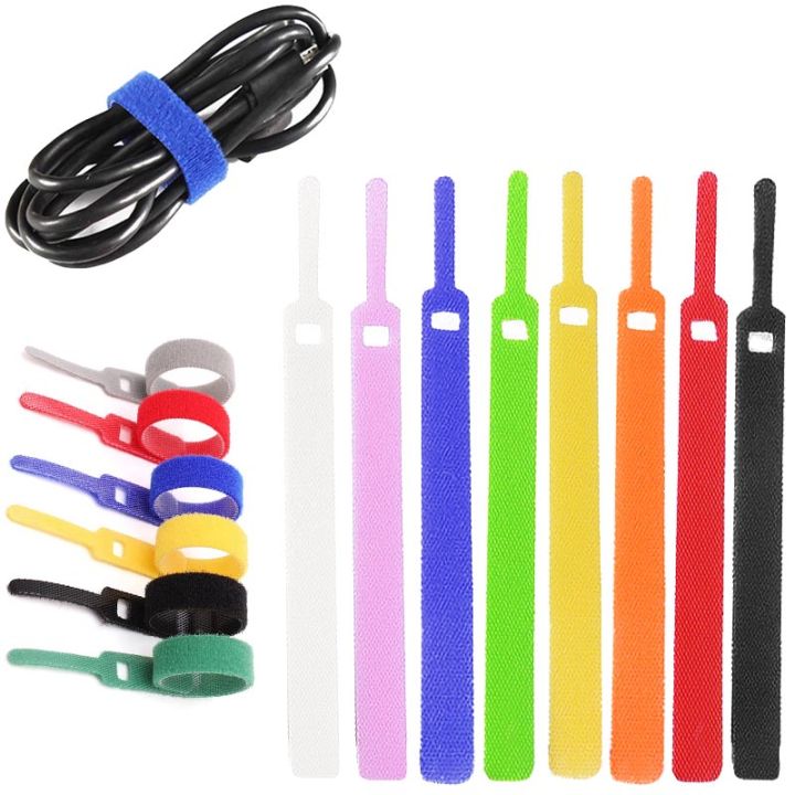 50PCS Reusable Cable Sorter Cable Tie Mouse Headset Wire Nylon Wire Cable  Tie Ring Clamp Fastening