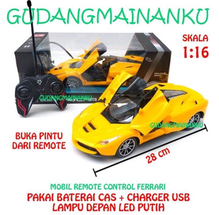 Mobil Remote Control Lambhorgini Buka Pintu Baterai Cas Mainan Mobil