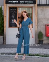 Ladychill Jumpsuite จั๊มสูทคอวีขายาว นางแบบใส่งานขายจริง สินค้าพร้อมส่ง