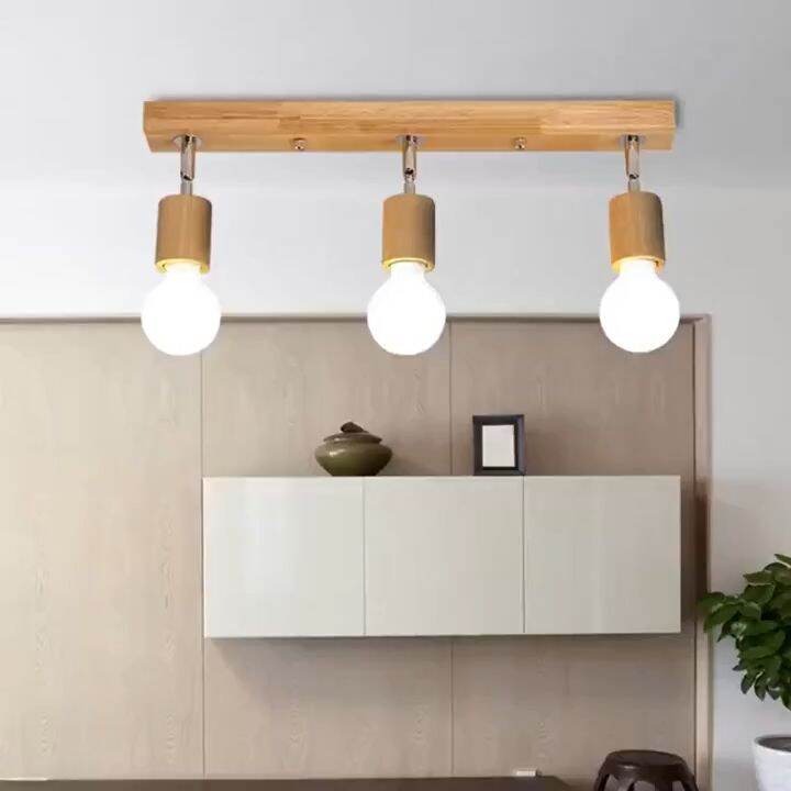 Nordic wood track light modern creative surface mounted LED ceiling ...