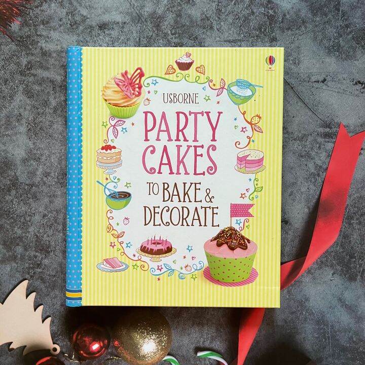 หนังสือสอนทำเบเกอรี่-usborne-children-s-book-of-party-cakes-to-bake-amp-decorate-cookbook-cakes-homemade