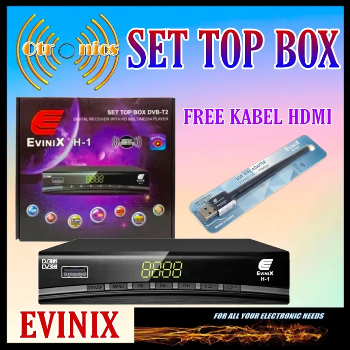 Set Top Box TV digital EVINIX + DONGLE WIFI Lazada Indonesia