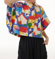 YUDA Japanese Collection
?  Oversize Crop Shirt เสื้อเชิ้ต แขนสั้น ทรงหลวม กระดุมข้าง ผ้า cotton 65%, polyester 35% ใส่สบาย จะแมทช์กับกระโปร่ง หรือกางเกง เก๋ทุกแบบ