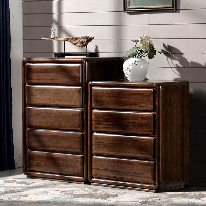 Black Walnut Solid Wood Chest of Drawers Four, Five, Six, All Solid
