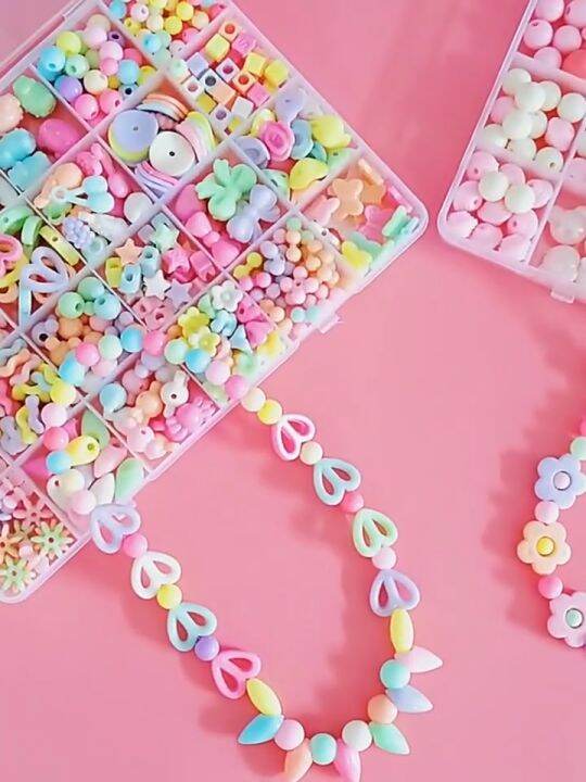 Children's Beaded Necklace Bracelet Girls' Handmade Diy Material