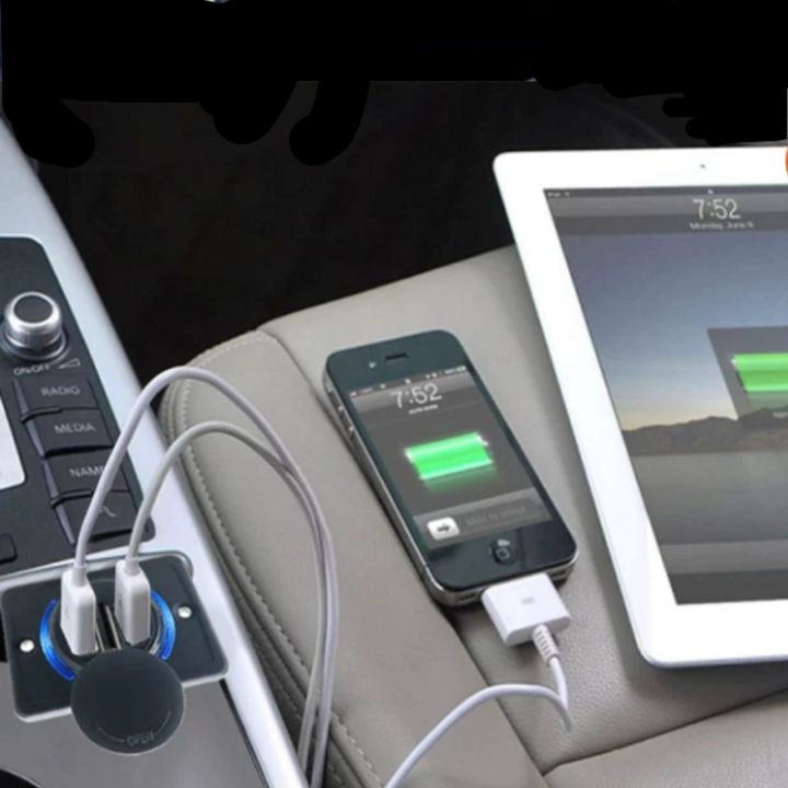 usb-charger-ที่ชาร์จโทรศัพท์ในรถยนต์-รถบัส-ปลั๊กแปลง-usb-12-24v-พร้อมฝาปิดกันฝุ่น-ราคา-ชิ้น