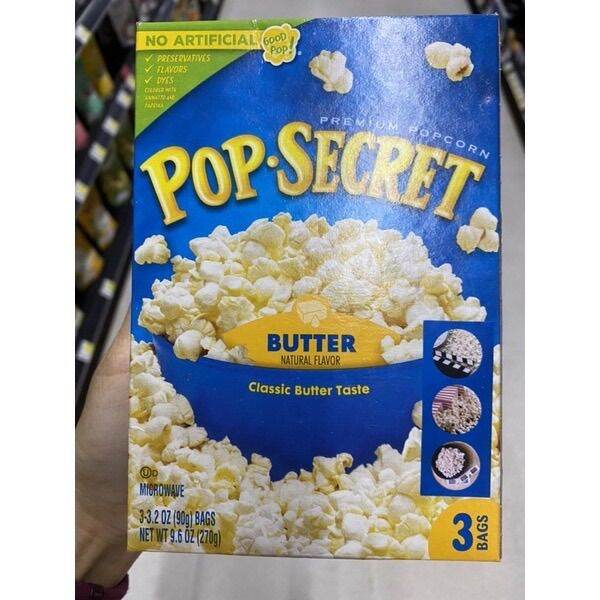 Microwave Popcorn Artificial Butter Flavour ( Pop Secret ) 272 G