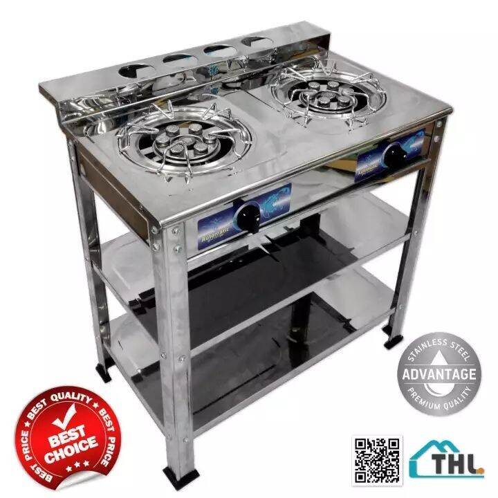 S/STEEL Thailand Double Burners Gas Stove Stainless Steel Gas Stove