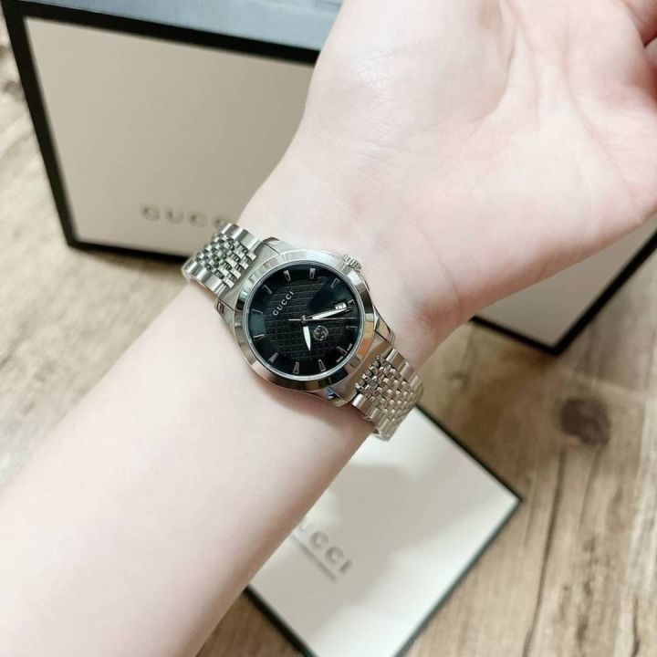 นาฬิกาข้อมือผู้หญิง-gucci-g-timeless-watch-หน้าปัดดำ-ขนาด-27-mm