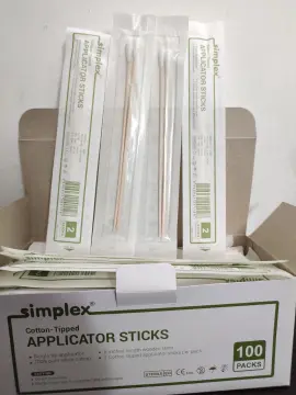 Simplex Cotton Applicator sterile Small tip/head 200 pcs (2 pcs X 100 pks)