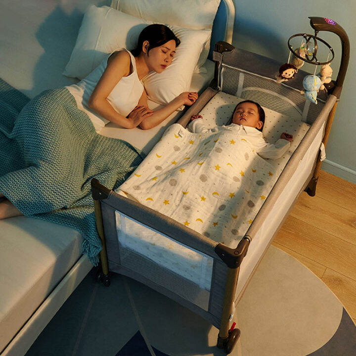 Kudouding Baby Bed Foldable Mobile Baby Bed Mosquito Net 03 Years Old