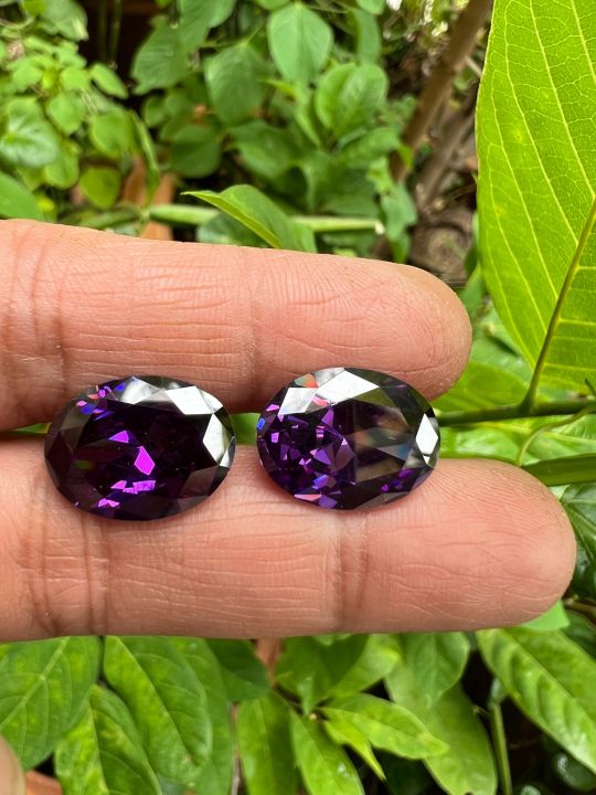 cz-เพชร-cz-อเมทิสต์-amethyst-ม่วง-brilliant-purple-เพชรรัสเซีย-รูปไข่-7x5-มม-2-เม็ด-พลอย-cubic-zirconia-cz-oval-shape-7x5-mm-2pcs