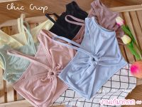 TD Chic Shop - Chic Crop เสื้อกล้าม แขนกุดข้างเดียว พร้อมสายเดี่ยวเฉียงสุดเก๋