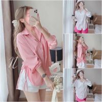 ?️พร้อมส่ง เซต 2 ชิ้นเสื้อเชิ้ตแต่งรูดข้าง  และกางเกงขาสั้น