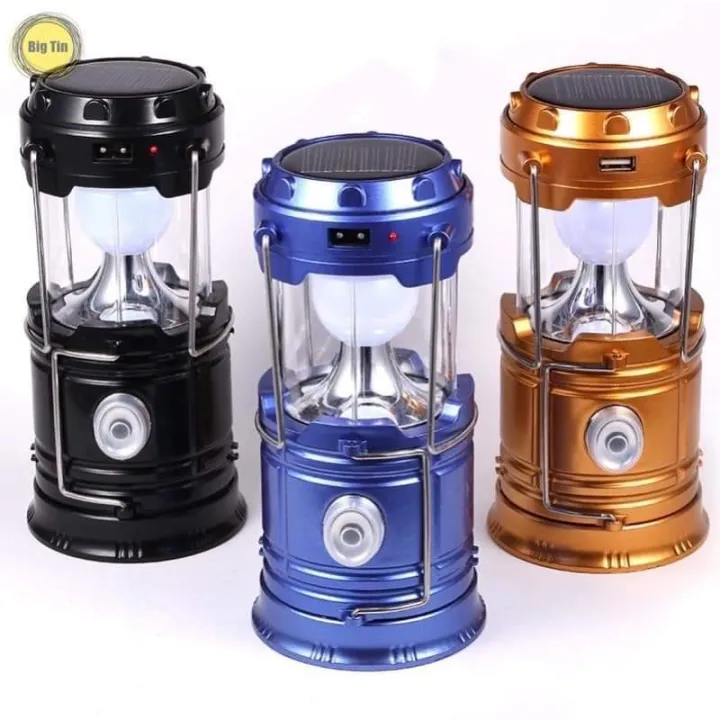 Solar Camping Lantern Emergency LED Light Builtin Mobile Charger SH