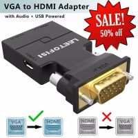 ?SALE ?VGA TO HDMI Converter with Audio Full HD ตัวแปลง VGA เป็น HDMI VGA2HDMI สายแปลงจาก HDMI ออก VGA+audio, HDMI to VGA + audio ของแท้รับประกัน1ปี