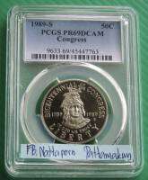 เหรียญเกรด PCGS PR69DCAM -Proof Half Dallar 1989 S