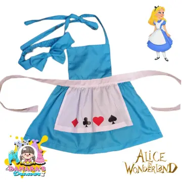 Ambesonne Alice in Wonderland Apron, Rabbit Motion Cups Hearts and