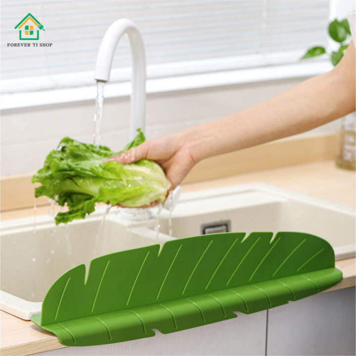 Adjustable Sink Splash Guard with Draining Rack Kitchen Sink Water